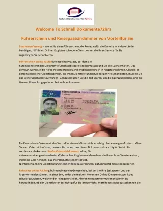 Führerschein und Reisepasssindimmer von Vorteilfür Sie