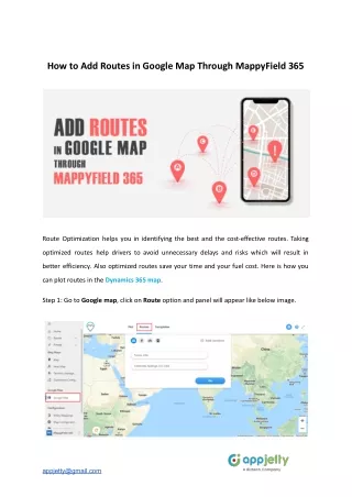 how to add routes in google map through