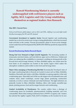 kuwait warehousing market is currently
