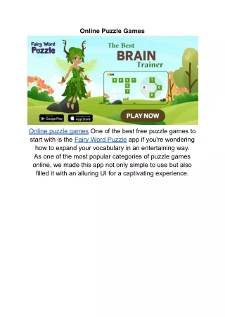 online puzzle games
