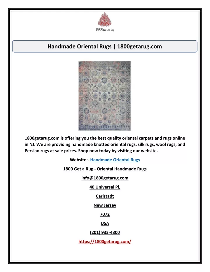 handmade oriental rugs 1800getarug com