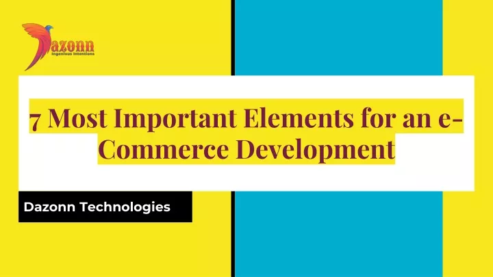 7 most important elements for an e commerce development