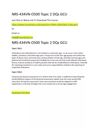 nrs 434vn o500 topic 2 dqs gcu