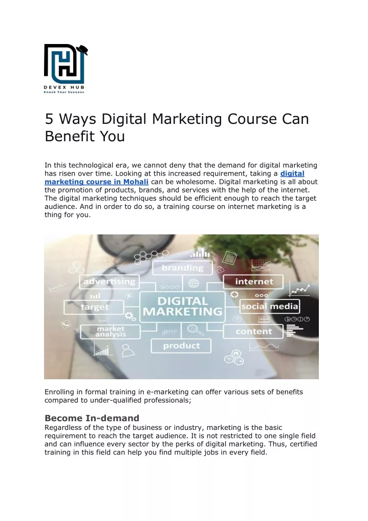 5 ways digital marketing course can benefit