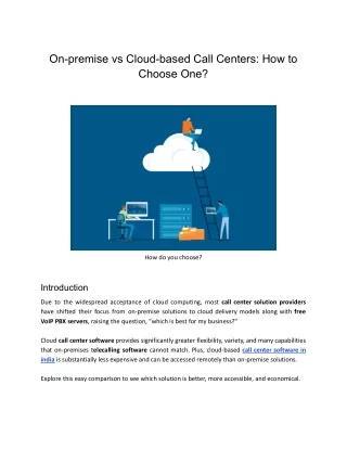 on premise vs cloud based call centers