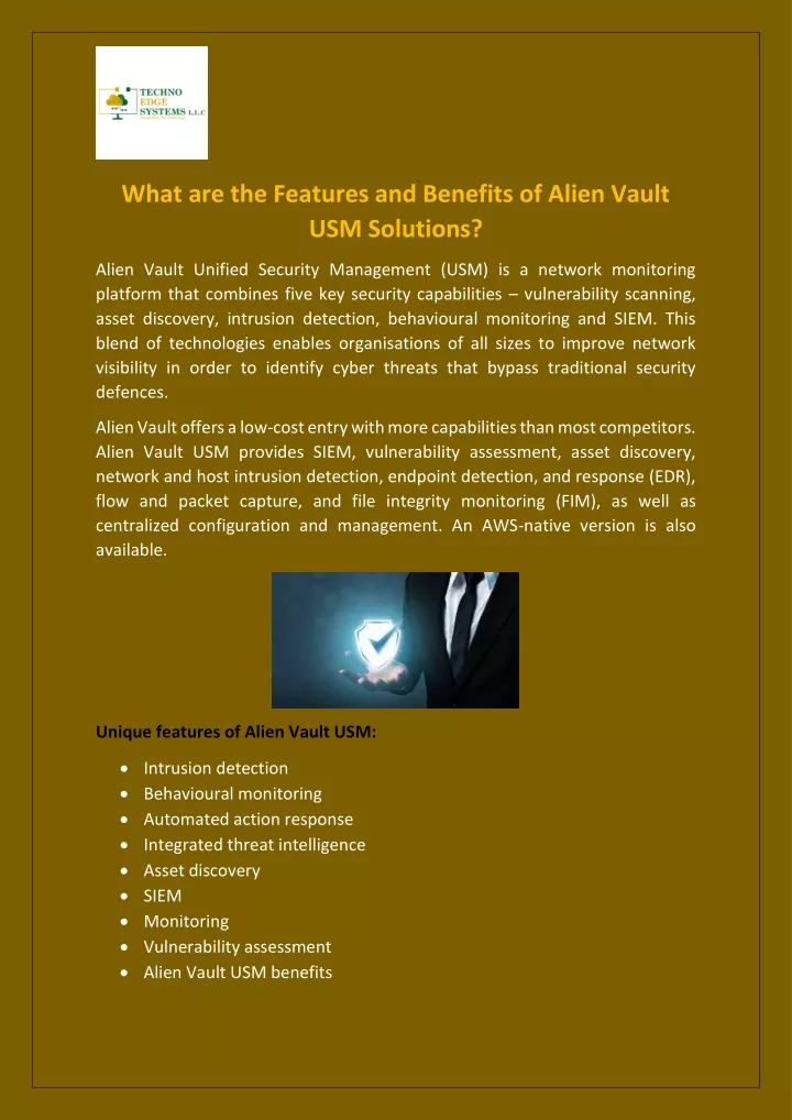 what are the features and benefits of alien vault