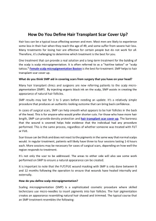 How Do You Define Hair Transplant Scar Cover Up