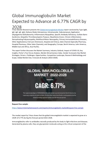 global immunoglobulin market expected to advance