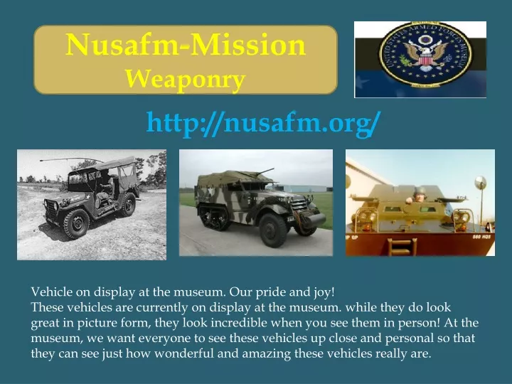 nusafm mission weaponry