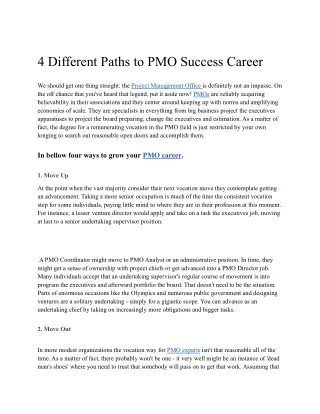 4 different paths to pmo success career