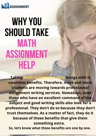 why you should take math assignment help