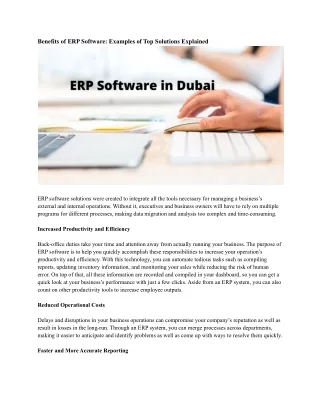 benefits of erp software examples