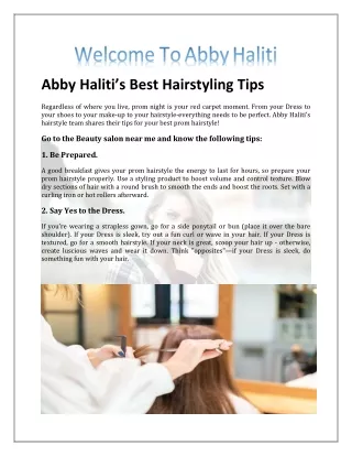 Abby Haliti’s Best Hairstyling Tips