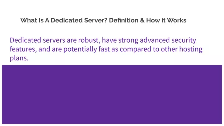 what is a dedicated server definition how it works