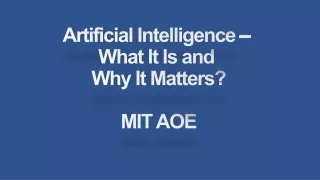 Artificial Intelligence – MIT AOE