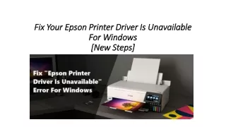 epson printer driver is unavailable