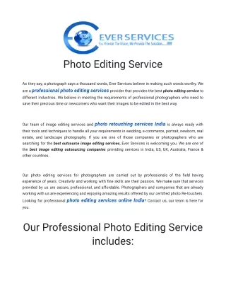 Photo editing services USA | Best Photo editing Services Australia
