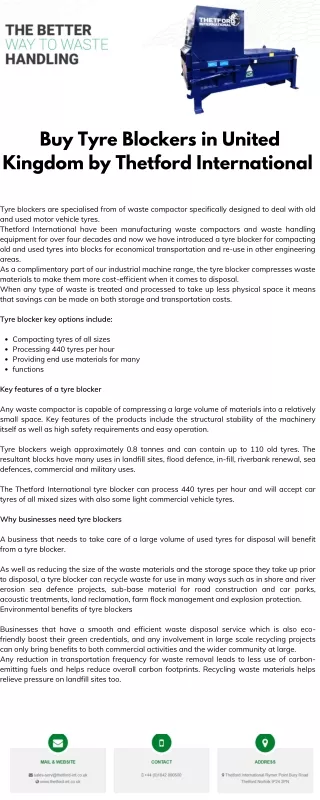 Buy Tyre blockers in United Kingdom by Thetford International