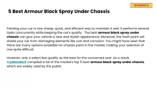 5 Best Armour Black Spray Under Chassis