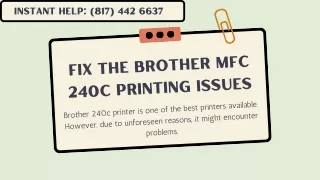 Fix The Brother Mfc 240c Printing Issues