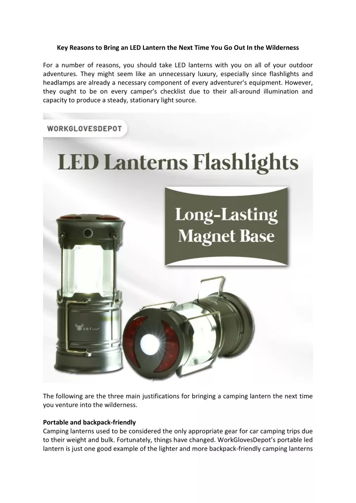 key reasons to bring an led lantern the next time