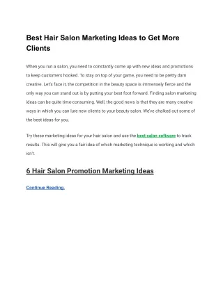 Best Hair Salon Marketing Ideas to Get More Clients
