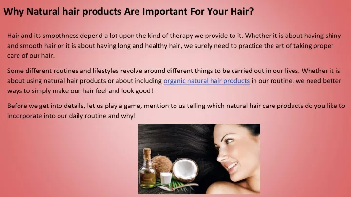 why natural hair products are important for your