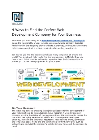 4 Ways to Find the Perfect Web Development Company for Your Business