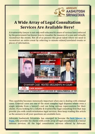 a wide array of legal consultation services