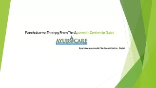 panchakarma therapy from the a yurvedic c entres in d ubai