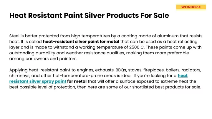 heat resistant paint silver products for sale