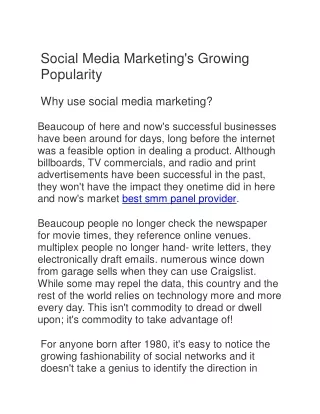social media marketing s growing popularity