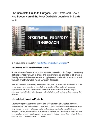 the complete guide to gurgaon real estate