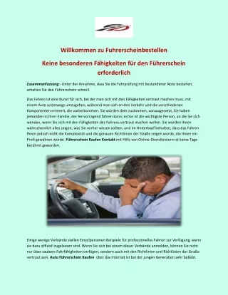 Keine besonderen Fähigkeiten für den Führerschein erforderlich