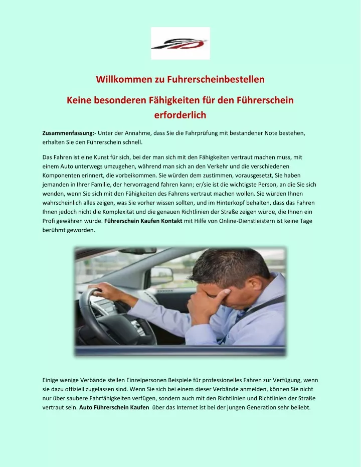 willkommen zu fuhrerscheinbestellen