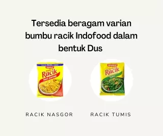 tersedia beragam varian bumbu racik indofood