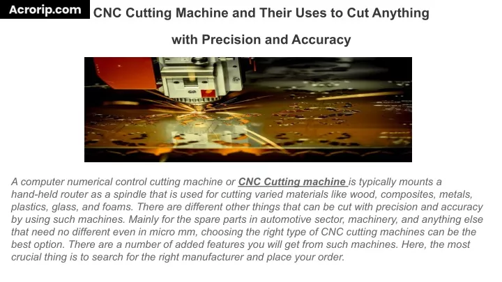 cnc cutting machine and their uses to cut anything