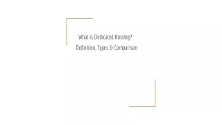 what is dedicated hosting