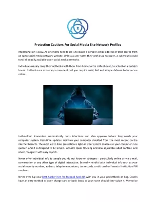 protection cautions for social media site network
