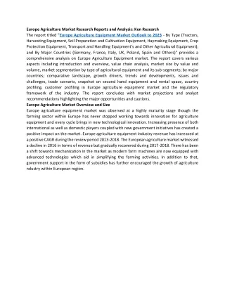 europe agriculture market research reports