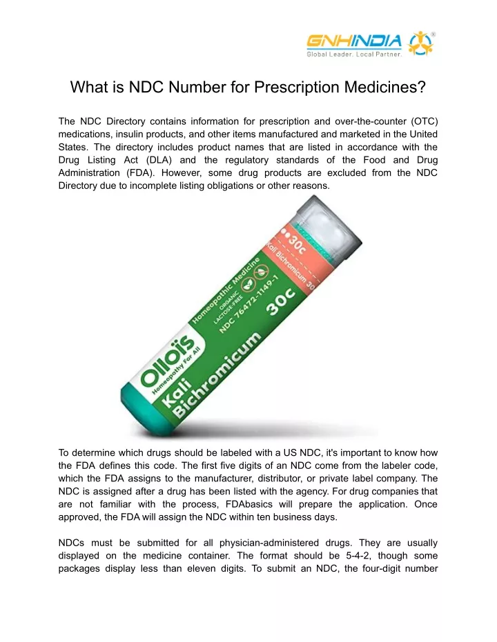 what is ndc number for prescription medicines