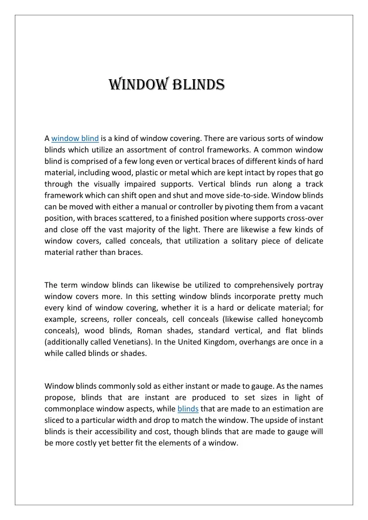 window blinds