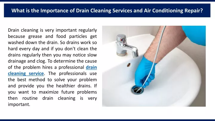 what is the importance of drain cleaning services