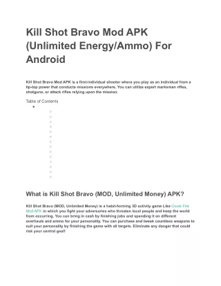 kill shot bravo mod apk unlimited energy ammo
