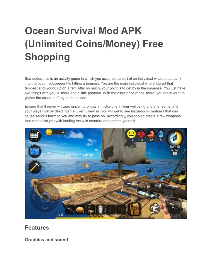 ocean survival mod apk unlimited coins money free