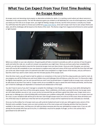 what you can expect from your first time booking