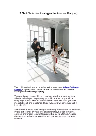 3 self defense strategies to prevent bullying