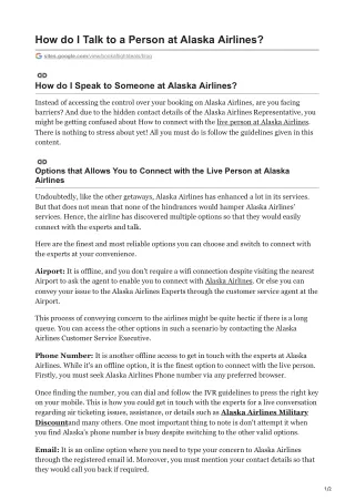 How do I Talk to a Person at Alaska Airlines