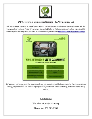 #DOT Approved – SAP Return-to-duty process Georgia