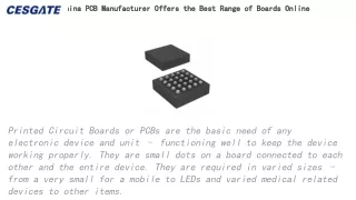China PCB Manufacturer Offers the Best Range of Boards Online